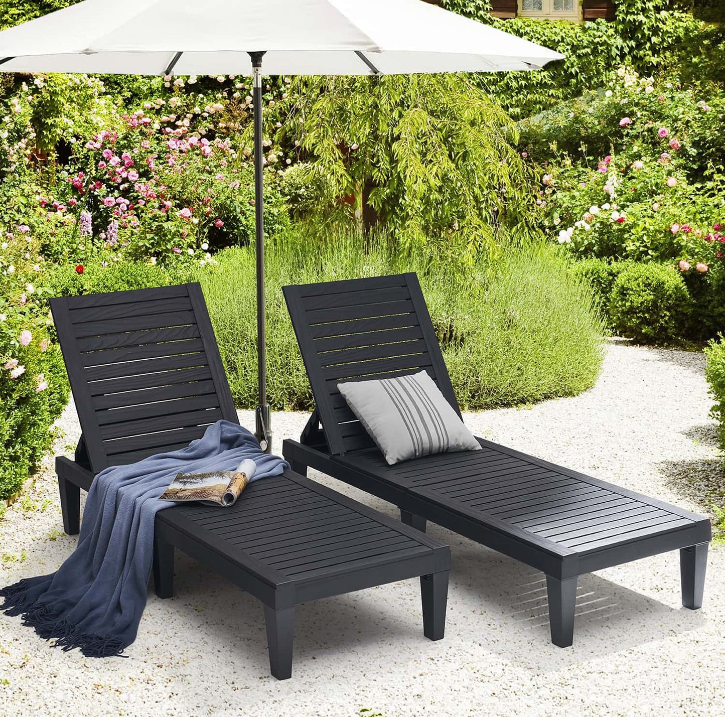 Sunscape Outdoor Chaise Lounge Chair (Set of 2 Chairs)