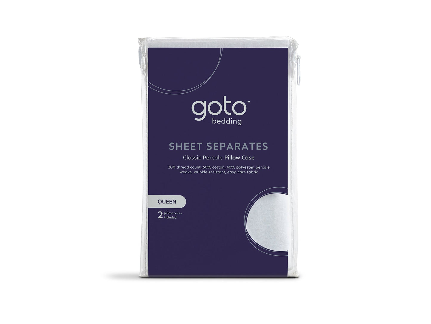 Goto® Percale 2 Pack Pillow Case