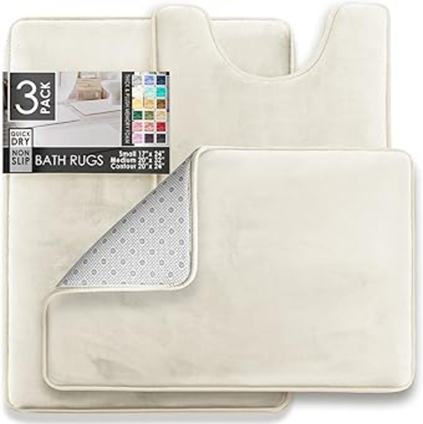 Clara Clark™ 3-Piece Bathmat Set