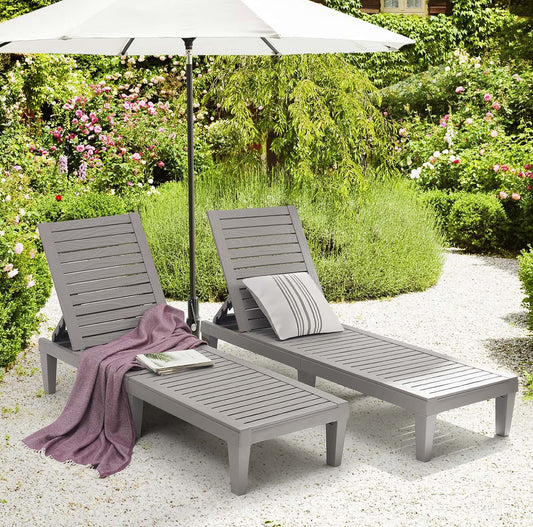Sunscape Outdoor Chaise Lounge Chair (Set of 2 Chairs)