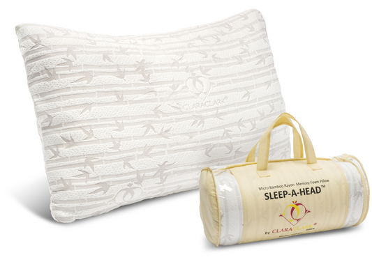 Clara Clark™ Sleep-A-Head Memory Foam Bamboo Pillow