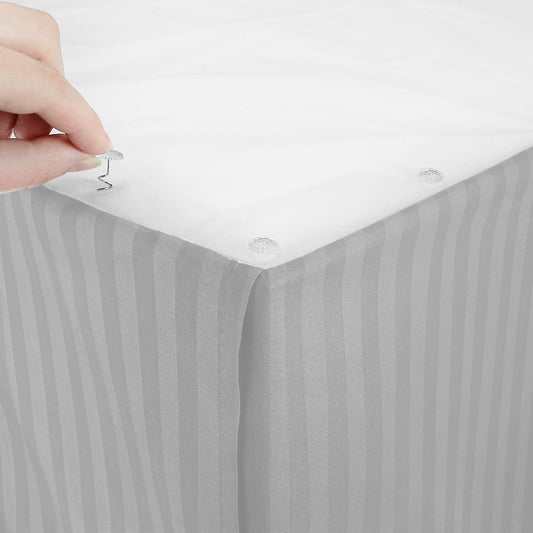 Clara Clark™ Bedskirt Damask Dobby Striped