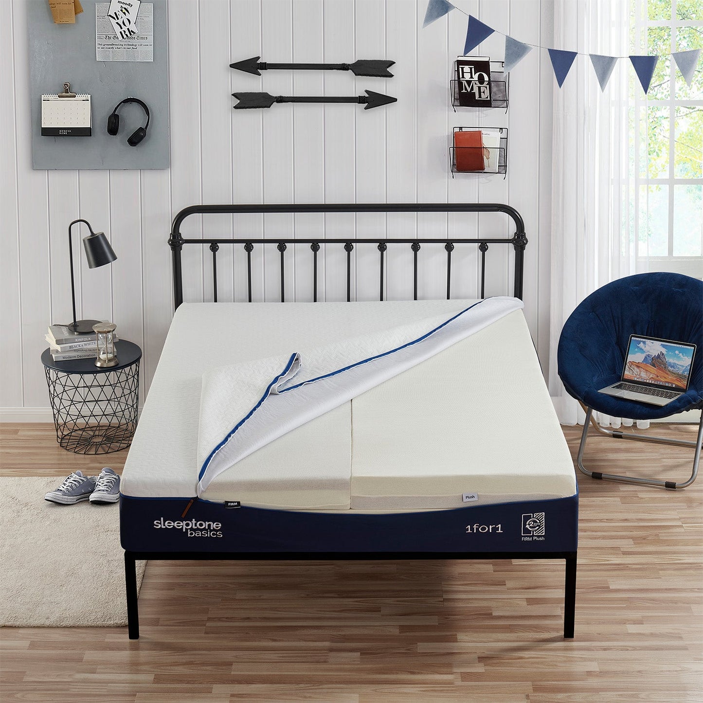 10" Adjustable Hybrid Mattress, Cooling Copper-Infused (Adjust Firmness at Home (Soft or Firm)