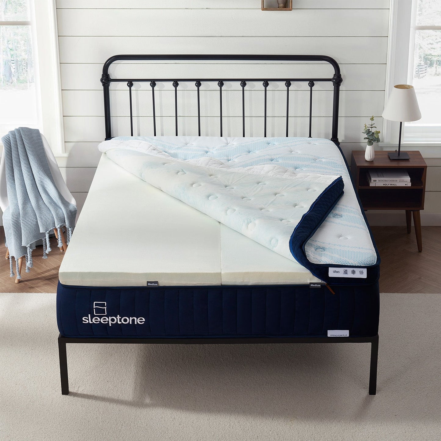 14" Adjustable Hybrid Mattress, Copper-Infused (Adjust firmness at Home Soft, Medium, or Firm)