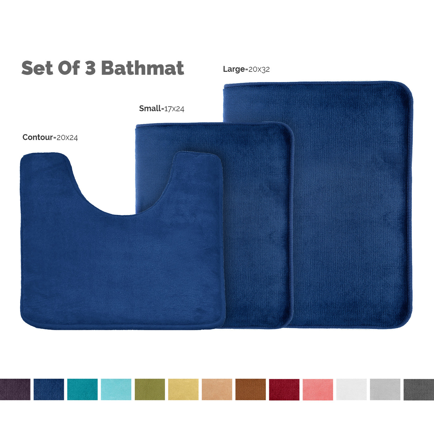 Clara Clark™ 3-Piece Bathmat Set
