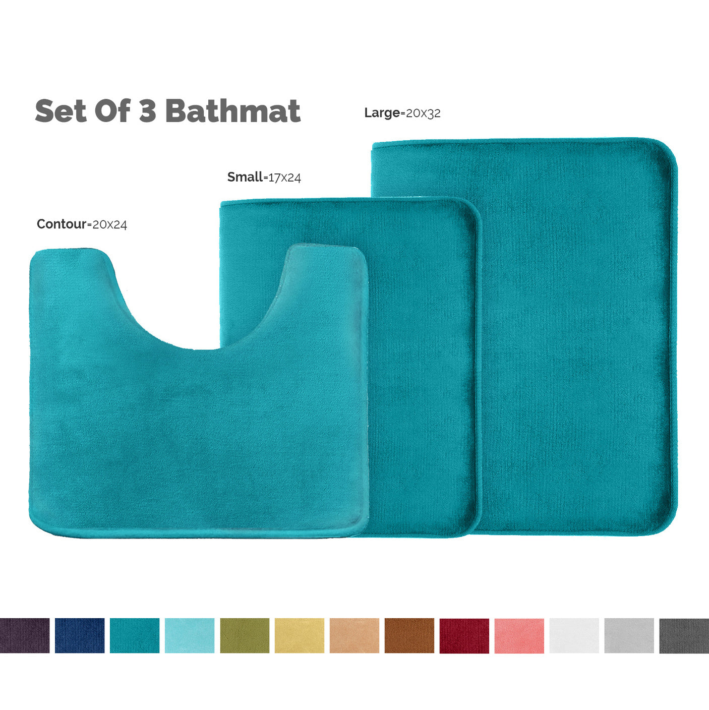 Clara Clark™ 3-Piece Bathmat Set